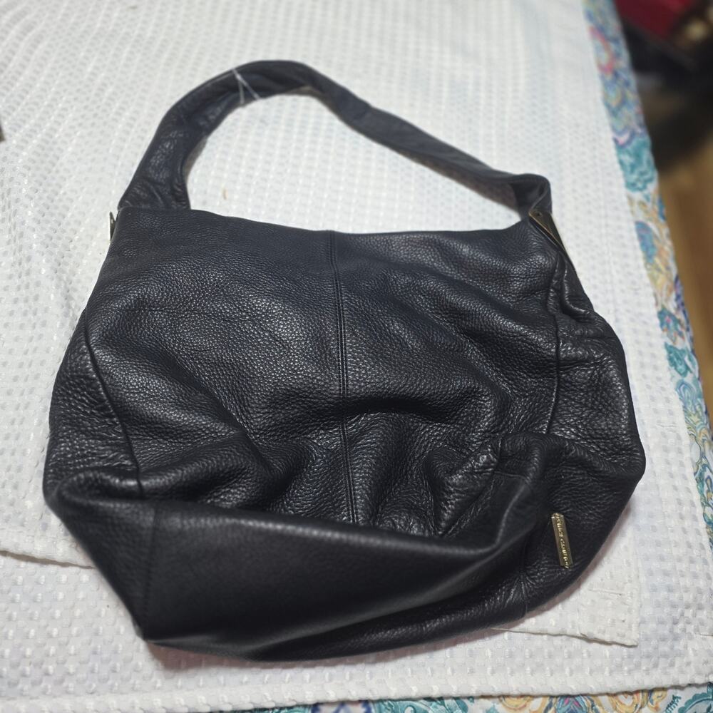 VINCE CAMUTO XL LEATHER BLACK HOBO BAG